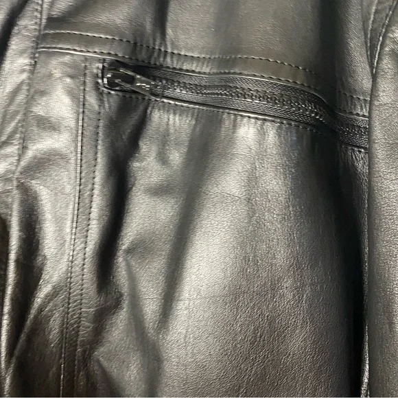 Sergio valente black leather jacket size 2XL (b56) - Picture 5 of 8